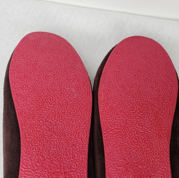 Dije Womens Brown Suede Slip On Mocassins With Red Accents Sz 10 EUC - Picture 8 of 9